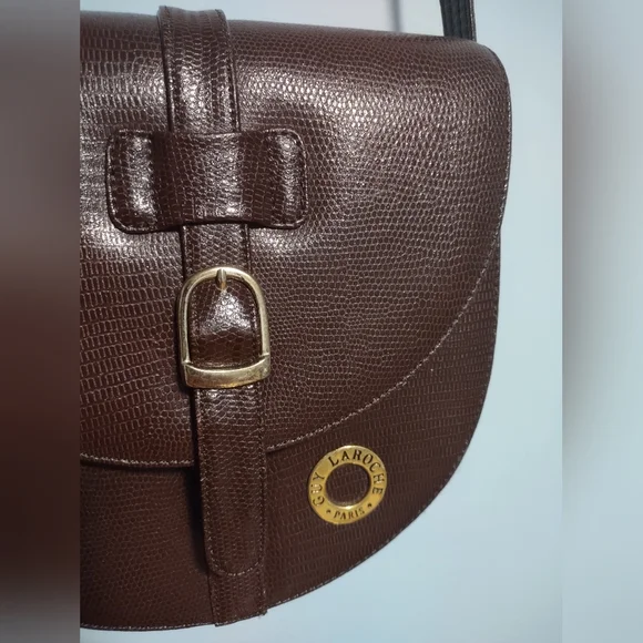 Vintage Designer Guy Laroche Paris Medium Brown Shoulder Bag - Picture 3 of 12